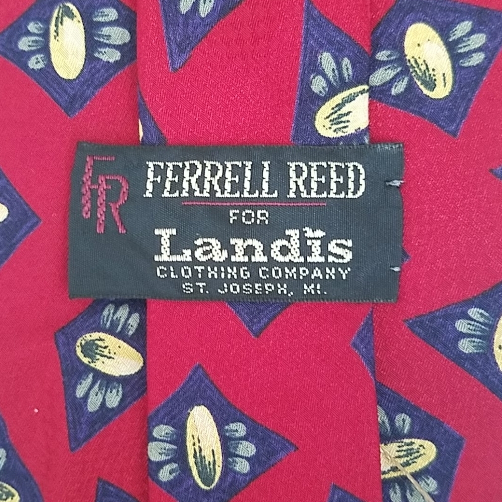 Vintage Ferrell Reed Landis Silk Pattern Tie
